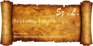 Szilvásy László névjegykártya